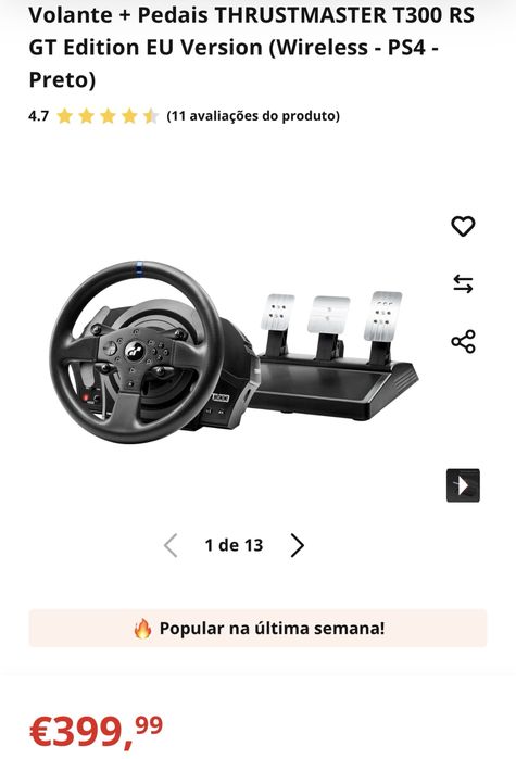 Volante + Pedais THRUSTMASTER T300 RS GT Edition