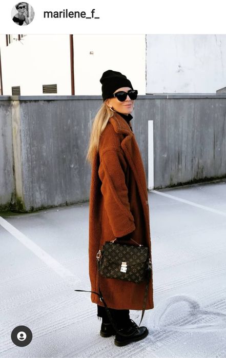 Casaco castanho oversize S/M