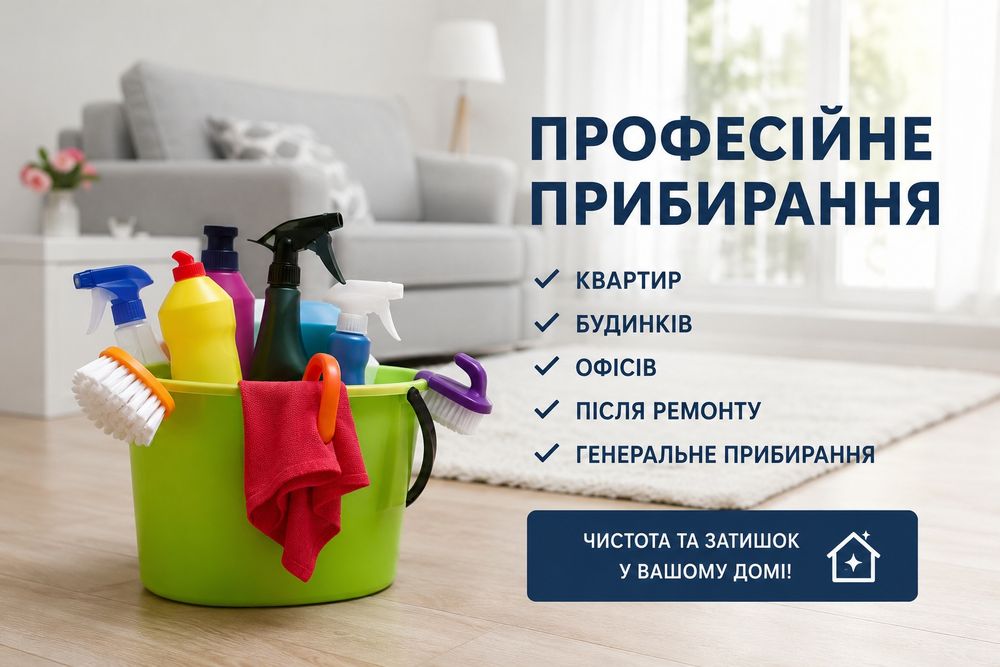 Клінінг,  прибирання помешкання