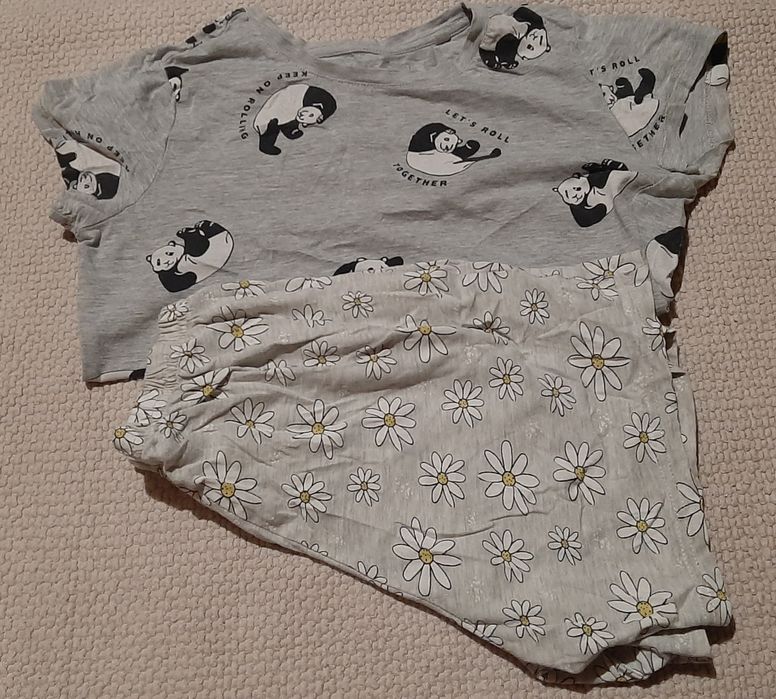 Piżamka pandy, stokrotki roz. 134-140