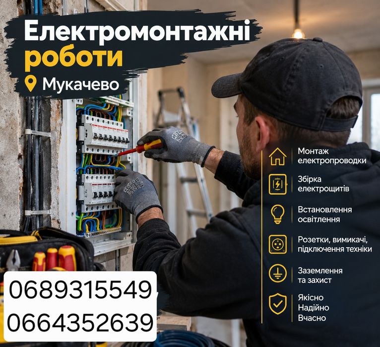 Послуги електрика  Мукачево
