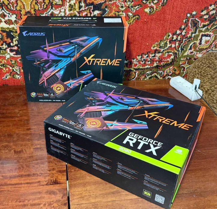 2шт! Видеокарты nvidia rtx 3090 24gb Aorus Xtreme Gigabyte