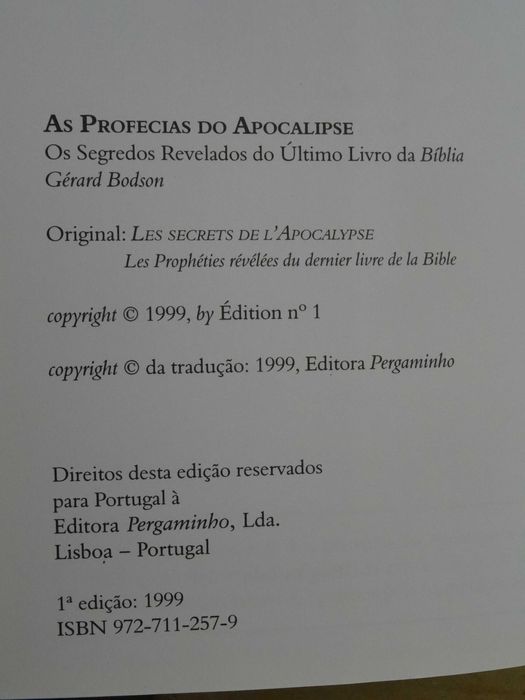The Prophecies of the Apocalypse by Gérard Bodson – 1st Edition64298019889409122