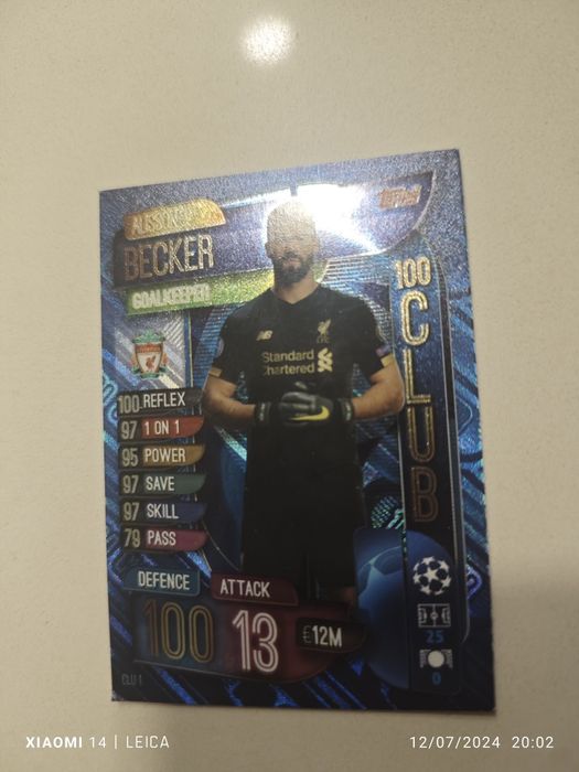 5 cartas "100 club" da coleção "match attax 19/20"