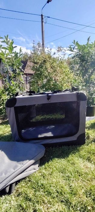 Amazon Basics 4 drzwiowy składany transporter podróżny dla różnych zwierząt