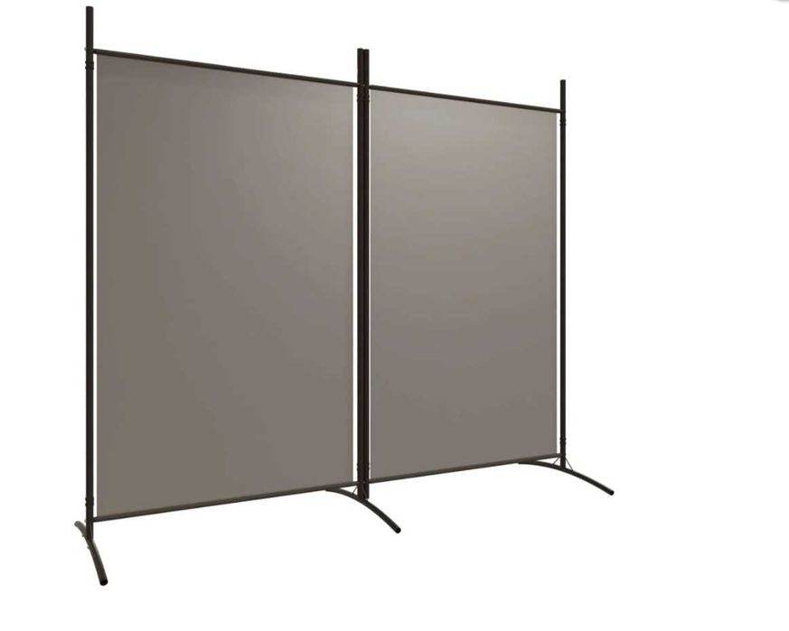 NOVO - Divisória/biombo com 2 painéis 175x180 cm tecido antracite