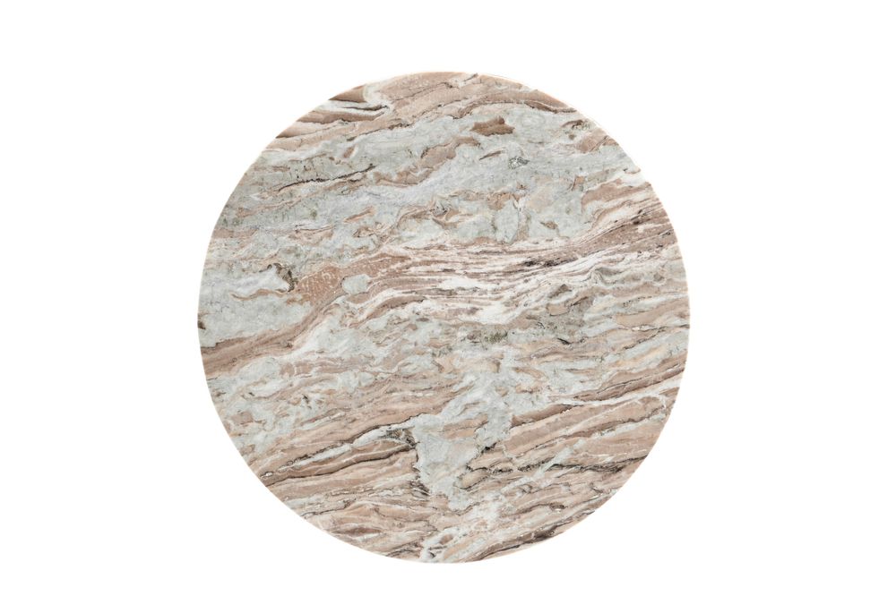 Stolik okrągły z marmuru z ażurową drewnianą podstawą - 4 warianty