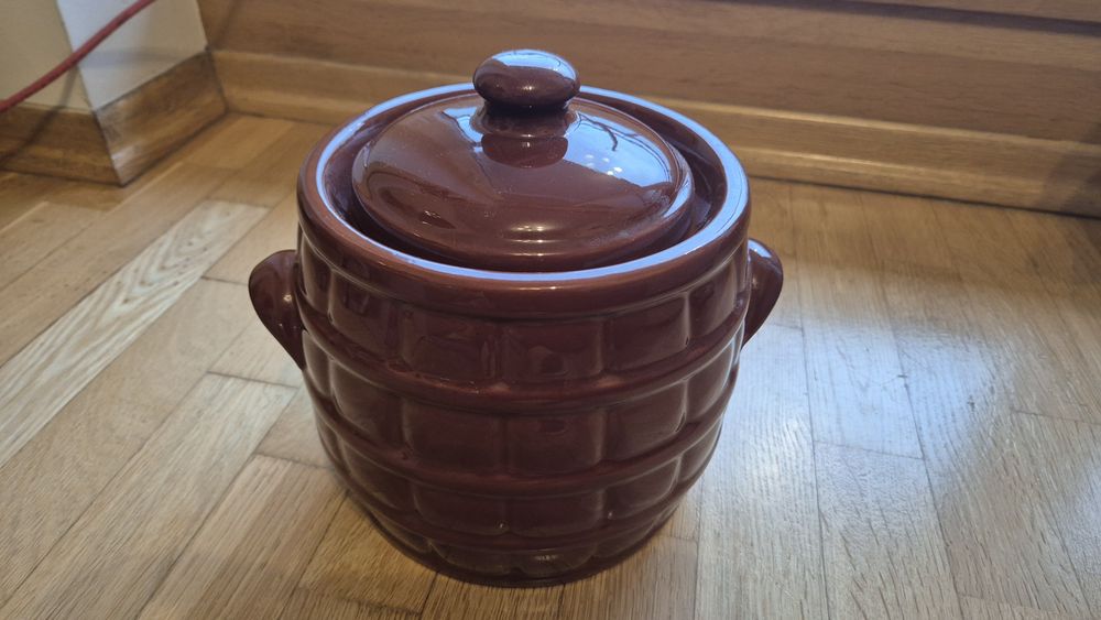 garnek kamionkowy do kiszenia kapusty, ogórków