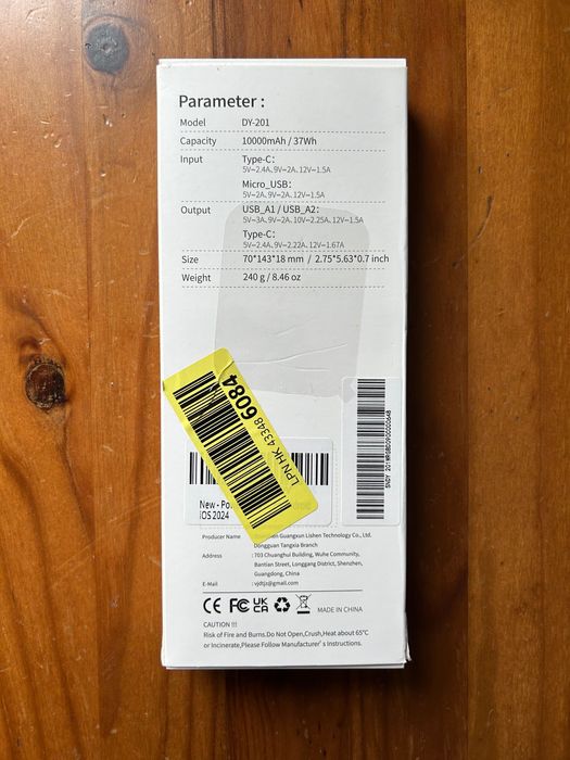 Coucur Power Bank 10000mAh – Carregamento Rápido + Ecrã LED