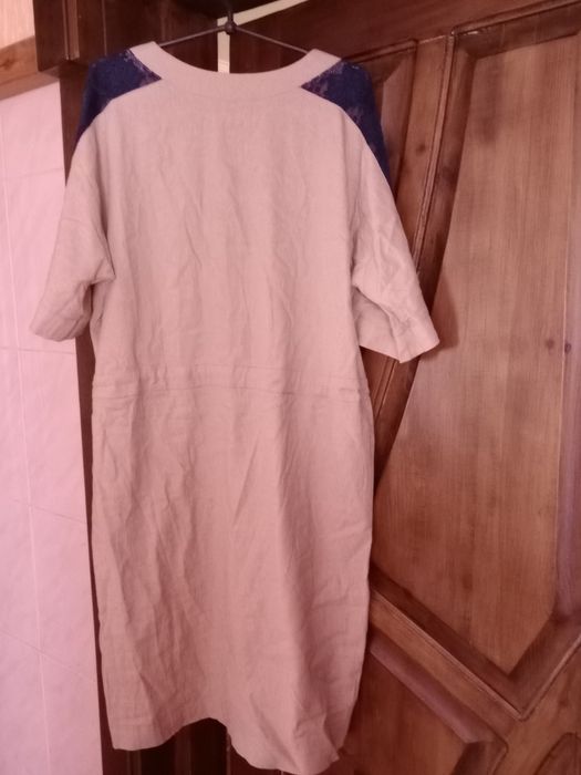 Сукня льон з гіпюровими вставками 60 розмір