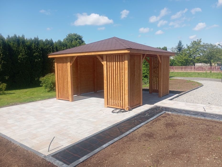 Altana ogrodowa 4x4m. Altana z lamelami. Nowoczesna altana