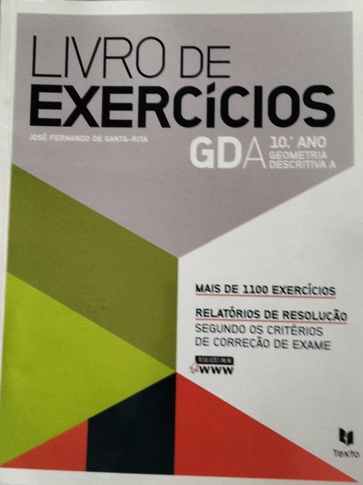 Livro de exercícios de Geometria Descritiva A, 10. ano.
