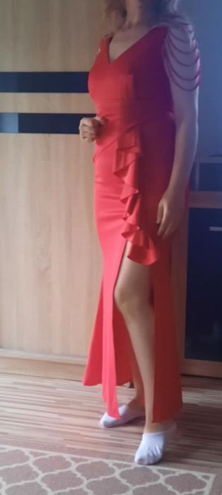 Dluga sukienka elegancka na wesele M polska produkcja