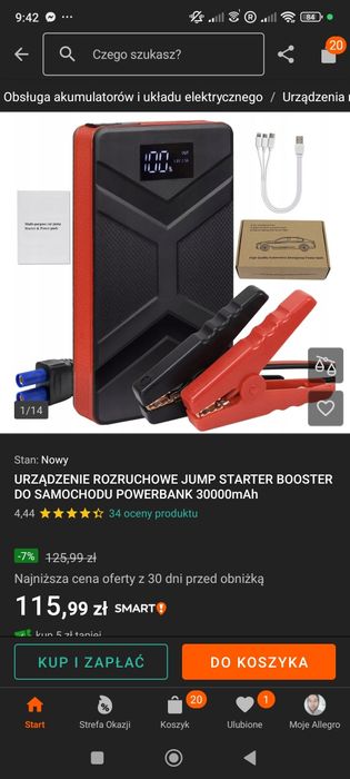 Jump starter/Power Bank Rozruchowy