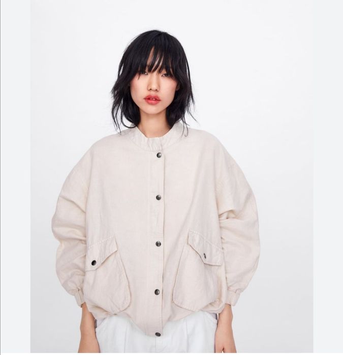 Жіноча куртка бомбер з льону ZARA розмір M