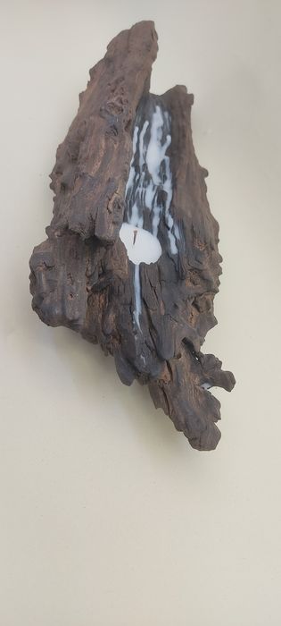 Vela decorativa de madeira driftwood