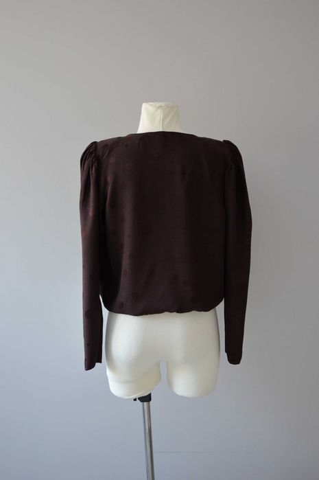 Reserved Limited Collection brązowa satynowa kopertowa bluzka 34 XS