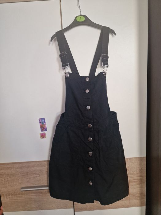 Spódniczka ogrodniczki czarna H&M 32