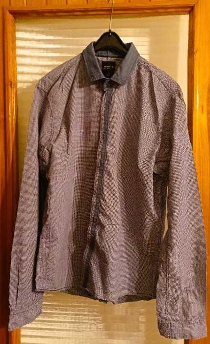 Elegancka koszula męska, w kratkę, z długim rękawem