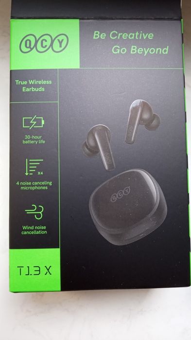 Sprzedam słuchawki bezprzewodowe QCY T13X czarne bluetooth - gwarancja