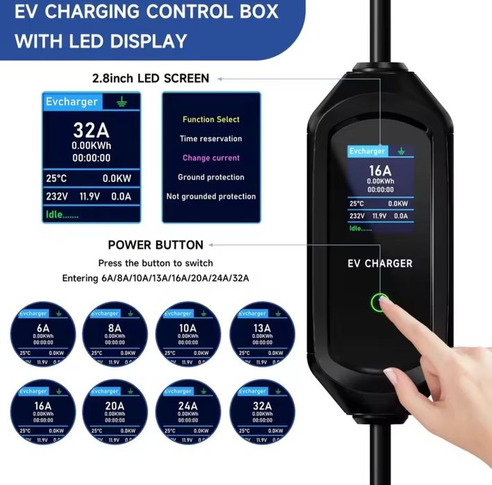 НАЙНИЖЧА ЦІНА ‼️Зарядка type 1 type 2 GBT Tesla 32A 7.2kw кВт EV Charg