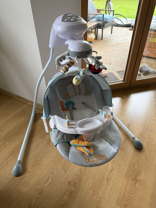 Huśtawka elektryczna, leżaczek Caretero Bugies grey