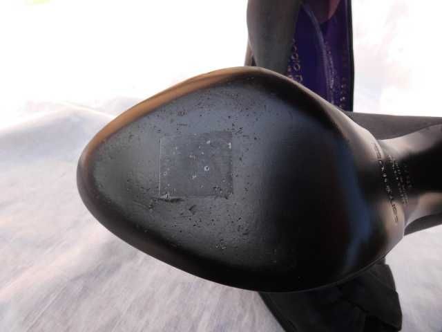 Sergio Rossi satyna włoskie vero cuoio skórzane szpilki platforma 36