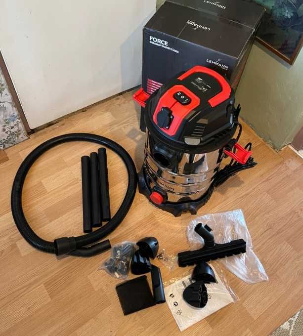 Nowy Odkurzacz Przemysłowy 30L Na Sucho i Mokro Bezworkowy 1500W - FV
