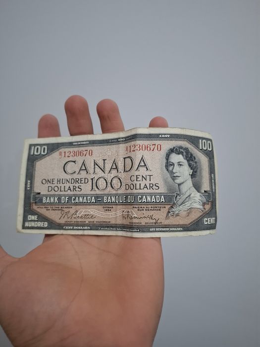 Nota 100 dólares canadenses de 1954