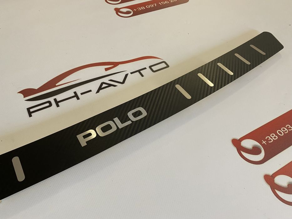 Накладка на задний бампер VW Polo 2002-2008 хетчбек карбон