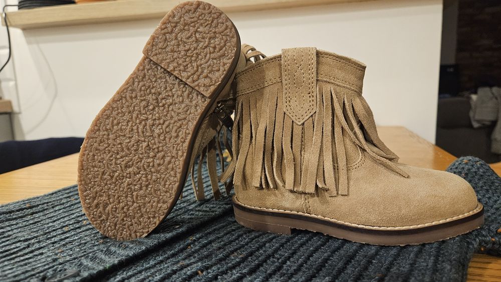 MANGO kozaczki 23 sztyblety kowbojki zamsz boho