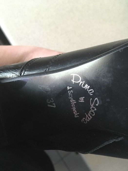 Kozaki skórzane, czarne, skóra, polski producent, rozmiar 37