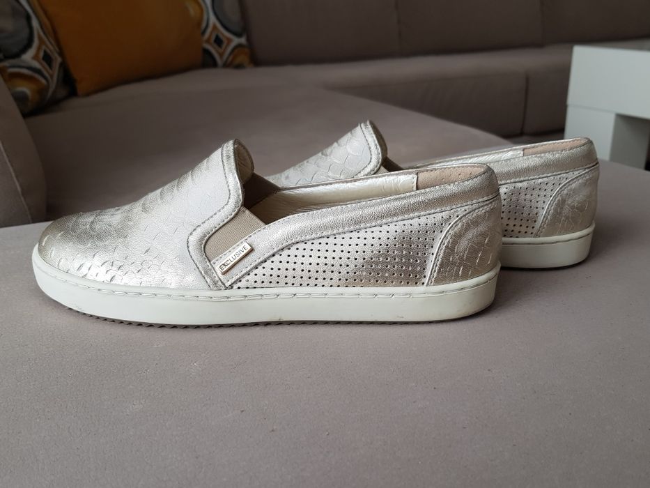 Półbuty, Mokasyny, Skora, rozm.37, IDEAŁ