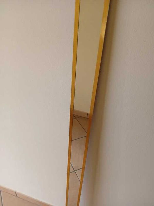 Espelho Comprido Antigo Mirror 145x7cm Moldura Dourada Vintage
