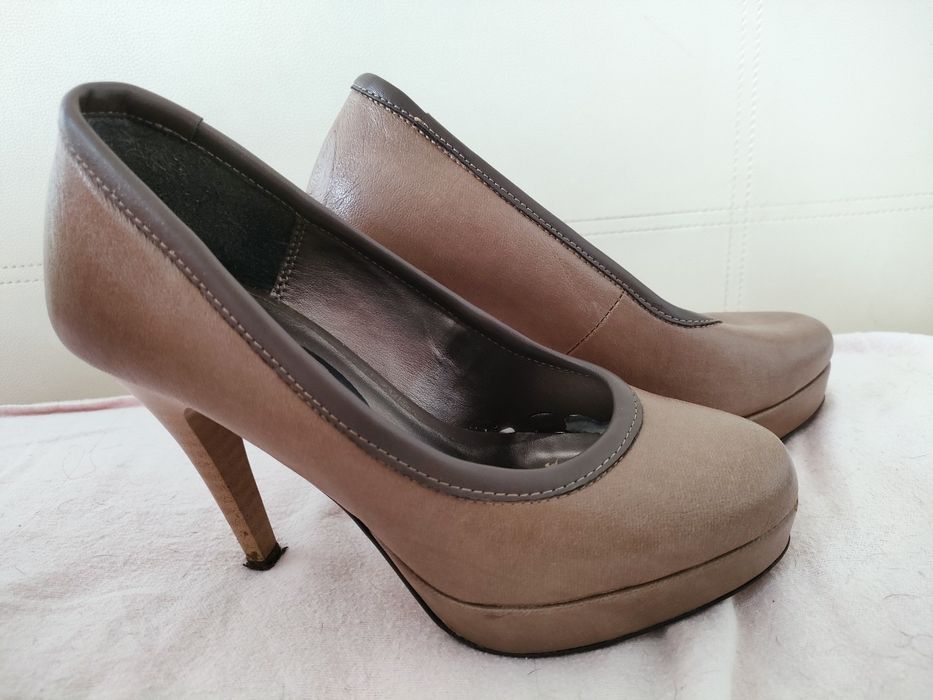 Szpilki brązowe skórzane 36 Krzyś But