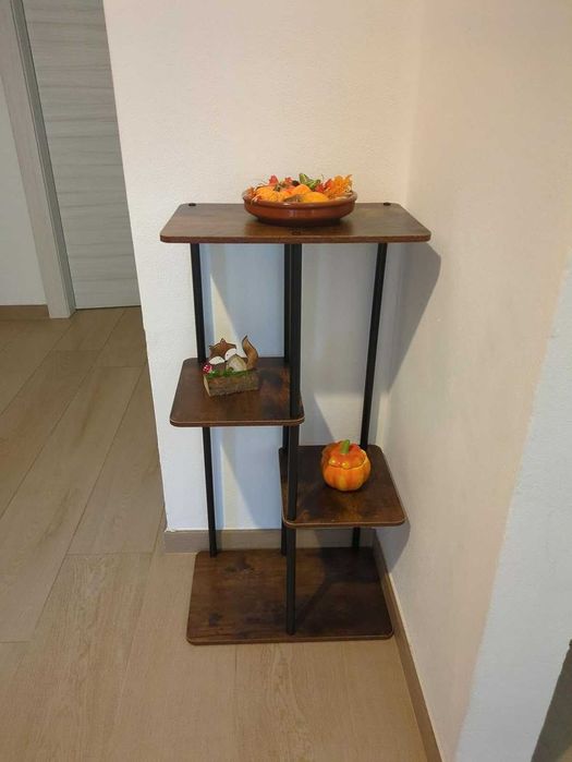 Kwietnik stojak na kwiaty drewniany narożny z 4 poziomami 78 cm