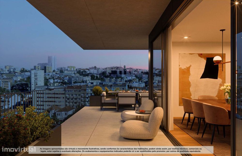 T1 Novo com Terraço (33,76m2) e 1 a 2 lugares de garagem(16,69m2)