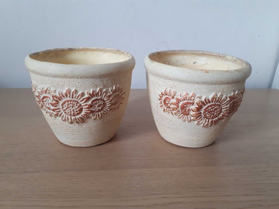 ozdobne doniczki ceramiczne 2 sztuki