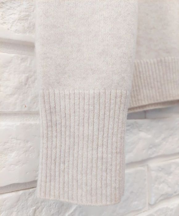 Sweter golf 100% kaszmir ecru beżowy beige soft