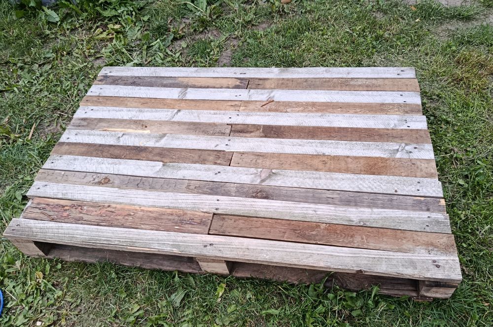 Paleta pełna 120x80 na budowę stopnice schody tymczasowe stabilne wejście.