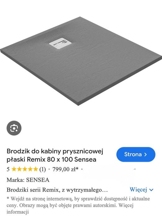 Brodzik prostokątny