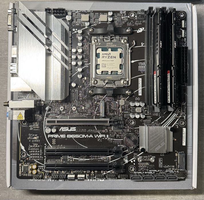 НОВОЕ Комплект Ryzen 5 7500F, Asus B650M-A WiFi, 32gb 6000mhz