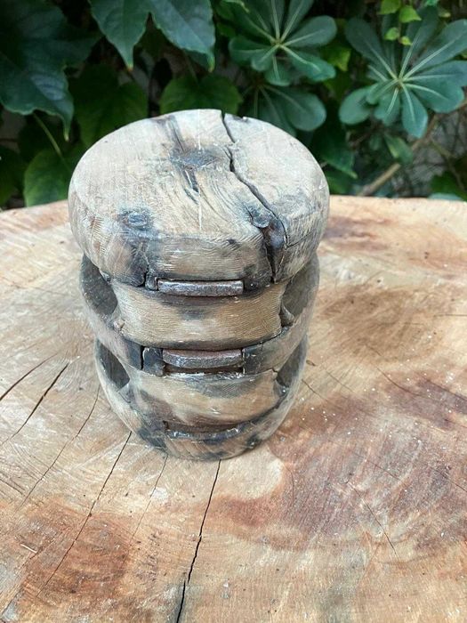 Moitão náutico (duas roldanas) antigo