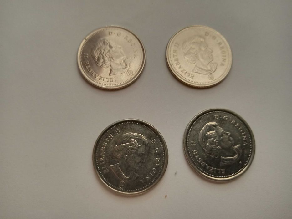 Монети Канади 25центів (96шт одним лотом)