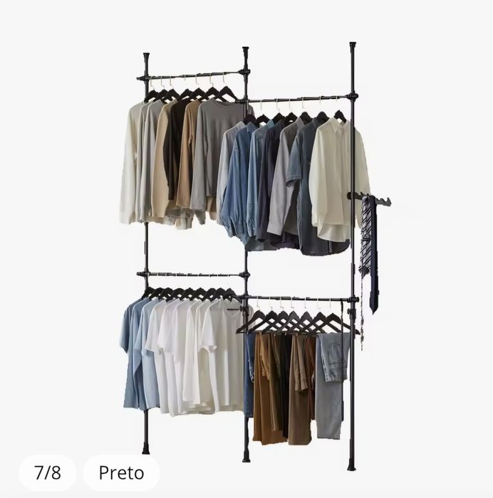 Suporte cabide com 4 varas