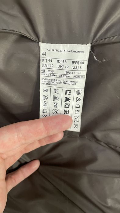 Benetton Италия пуховик пуховік пухове пальто р.38/44