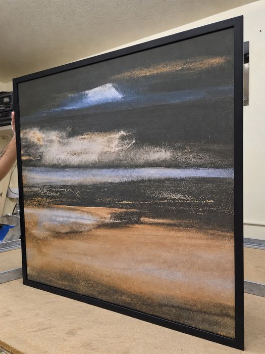 Quadro Decorativo Abstrato Moderno com Moldura Preta [NOVO]