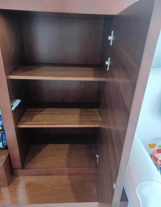 Móvel Sala Com espaço P\TV, 4 gavetas, 2 laterais (1 vidro) +estante