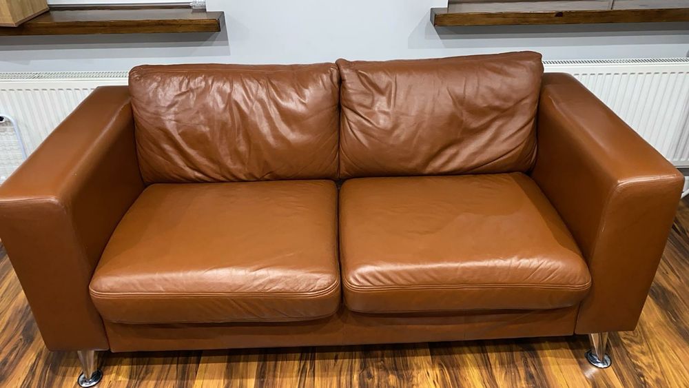 Sofa ze skóry naturalnej stan dobry brak funkcji spania ,transpor