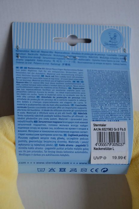 nowa poduszka podróżna podpierająca kark zagłówek Sterntaler kaczuszka